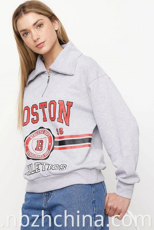 Women Semi Zipper Pullover 